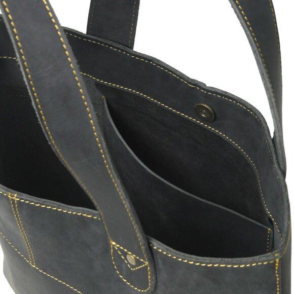 LE PAPILLON - PEPPA BLACK LEATHER TOTE - Picture 5 of 5